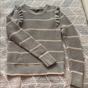 BR grey striped sweater